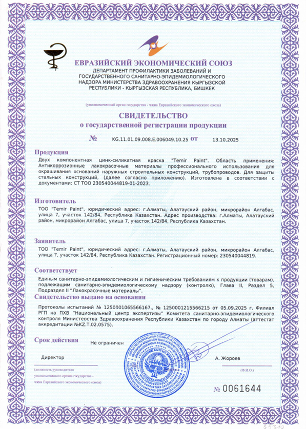 Свидетельство о регистрации